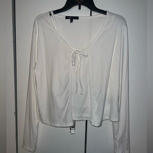 Tie front cardigan set